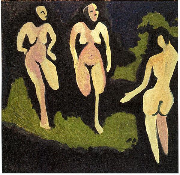 Ernst Ludwig Kirchner Nudes in a meadow France oil painting art